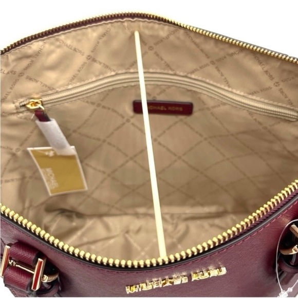 Michael Kors Large Charlotte Tote Bag Dark Cherry - Picture 6 of 8